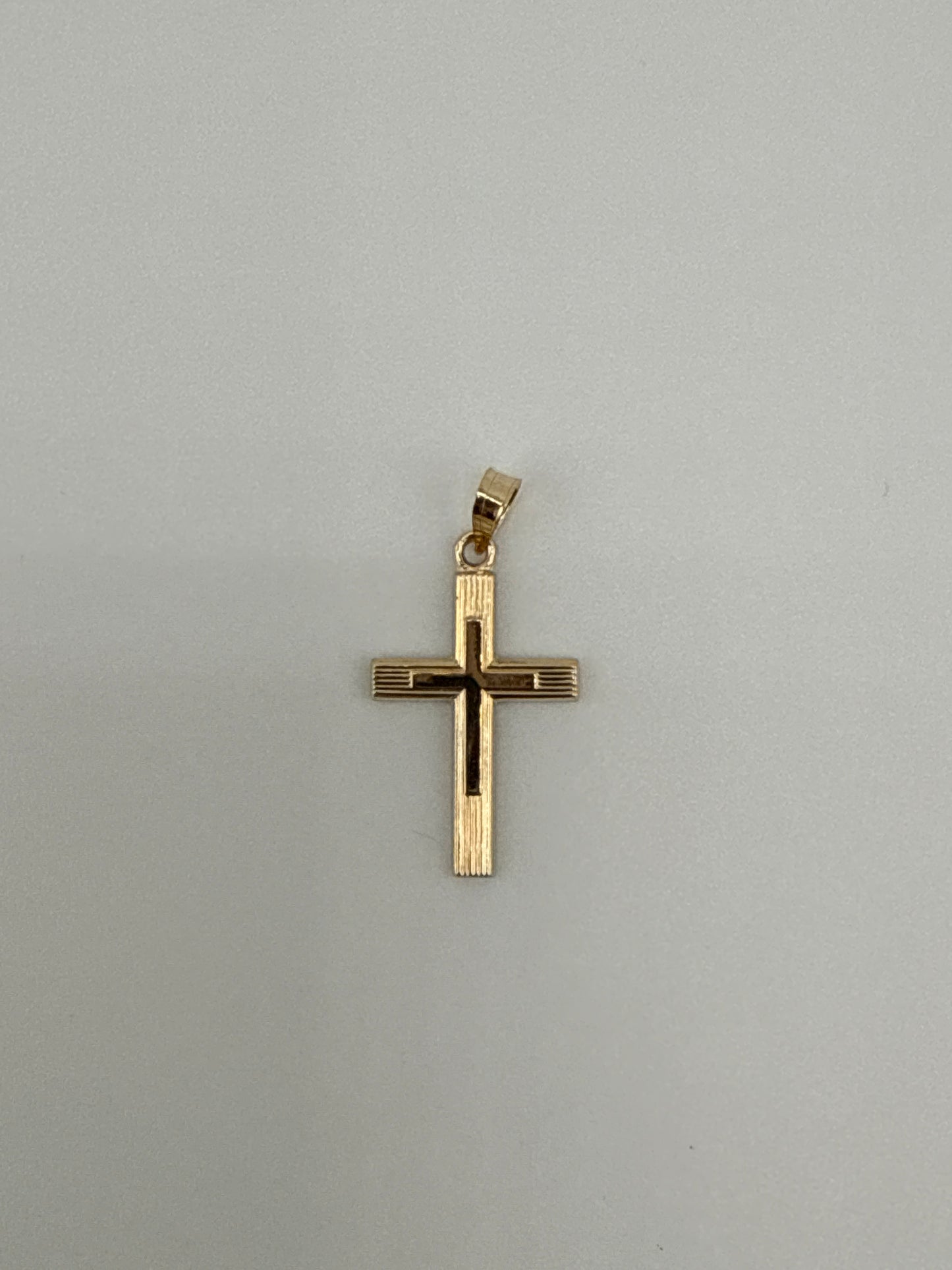 14k Gold Brushed and Polished Latin Cross Pendant