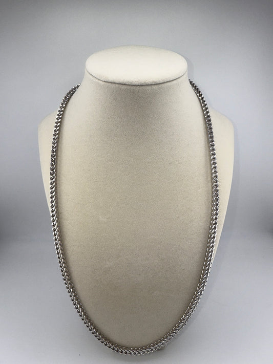 Sterling Silver 24inch 4mm Franco Chain - Rhodium Plated