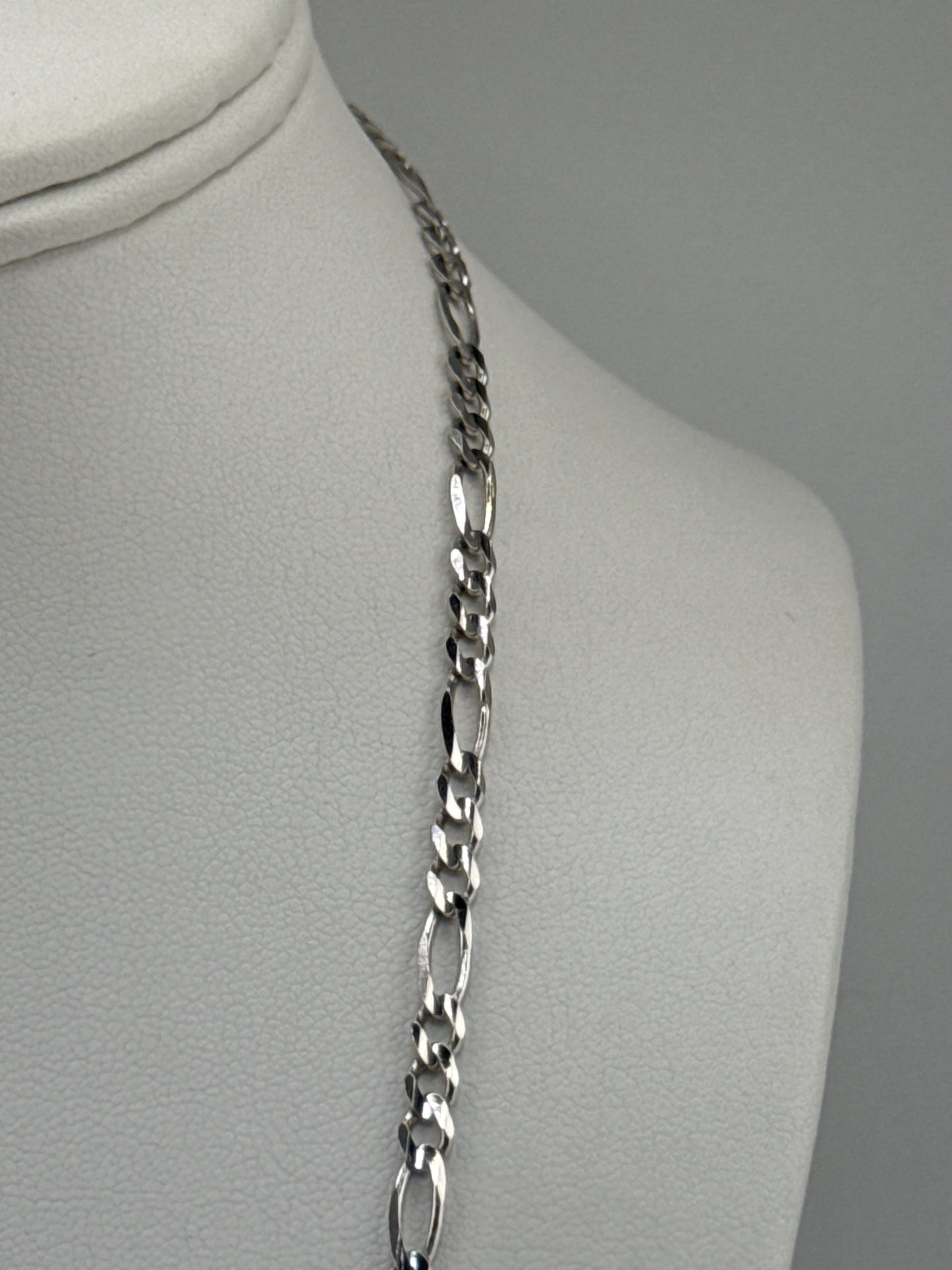 14k white gold Figaro link chain | 22 inches