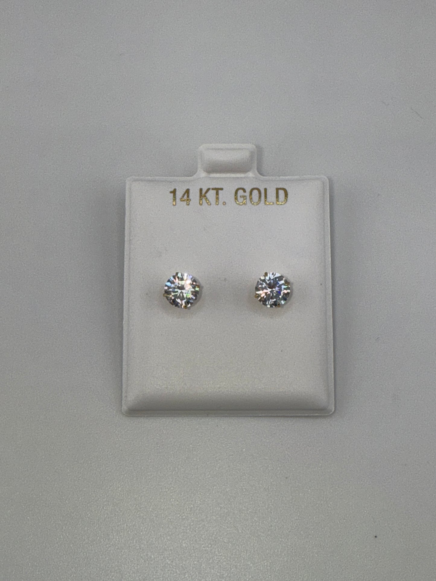 14k gold zirconia circle stone size large