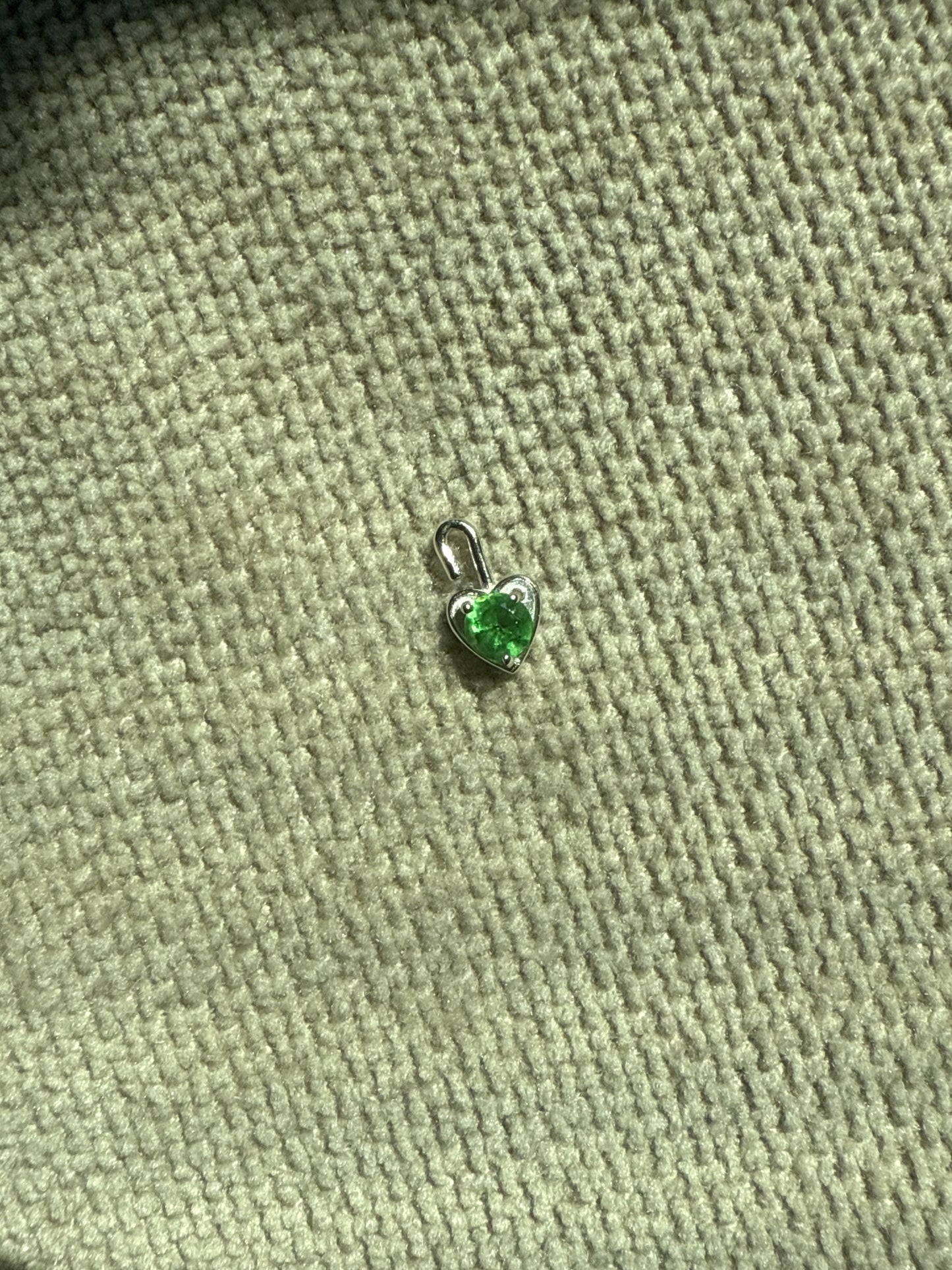 14k Gold May Synthetic Birthstone Heart Pendant