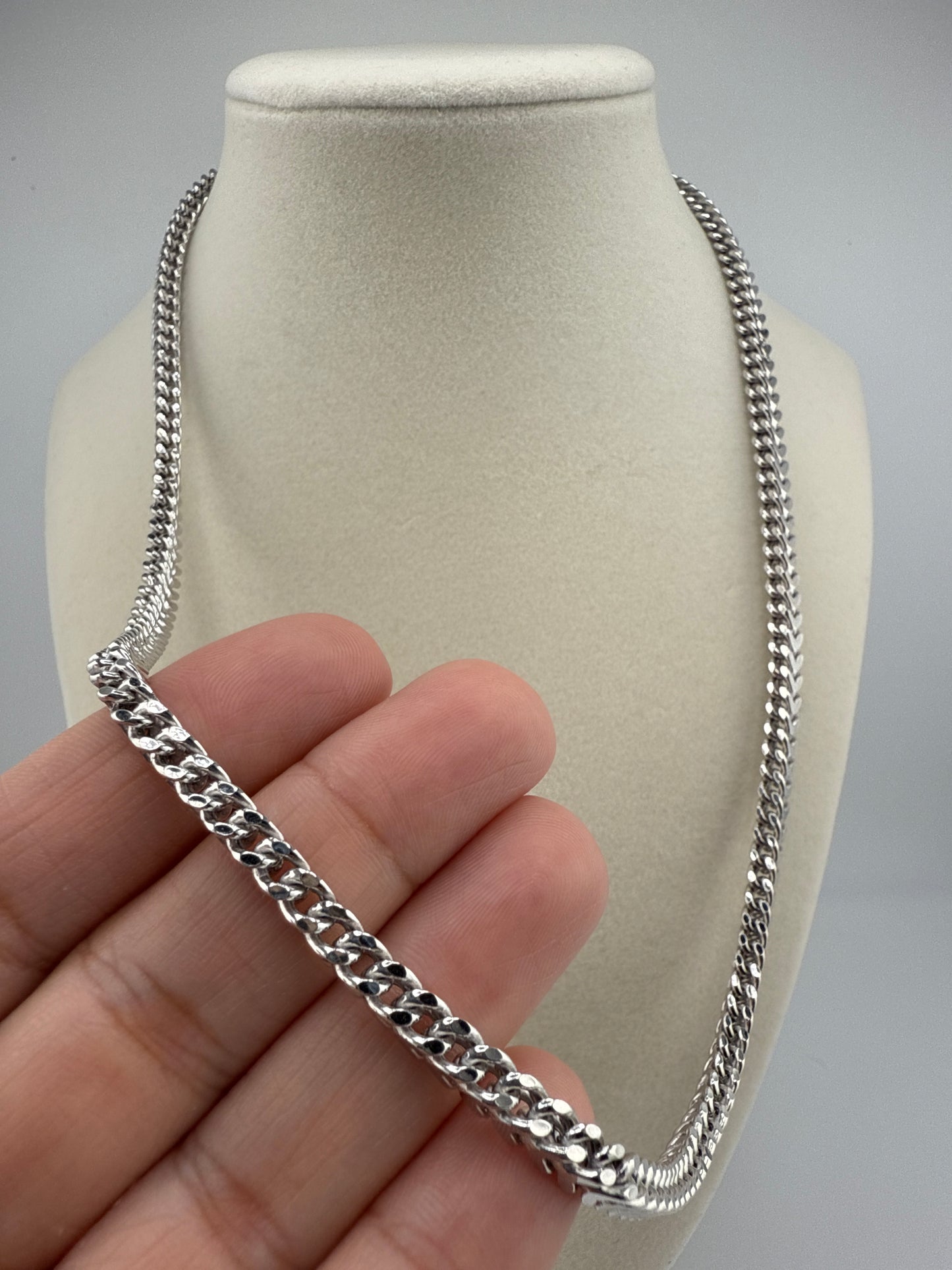 Sterling Silver 22inch 4mm Franco Chain - Rhodium Plated