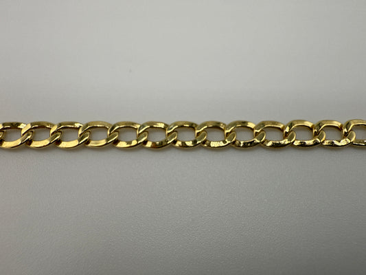 14k yellow gold flat Cuban link bracelet | 8 inches