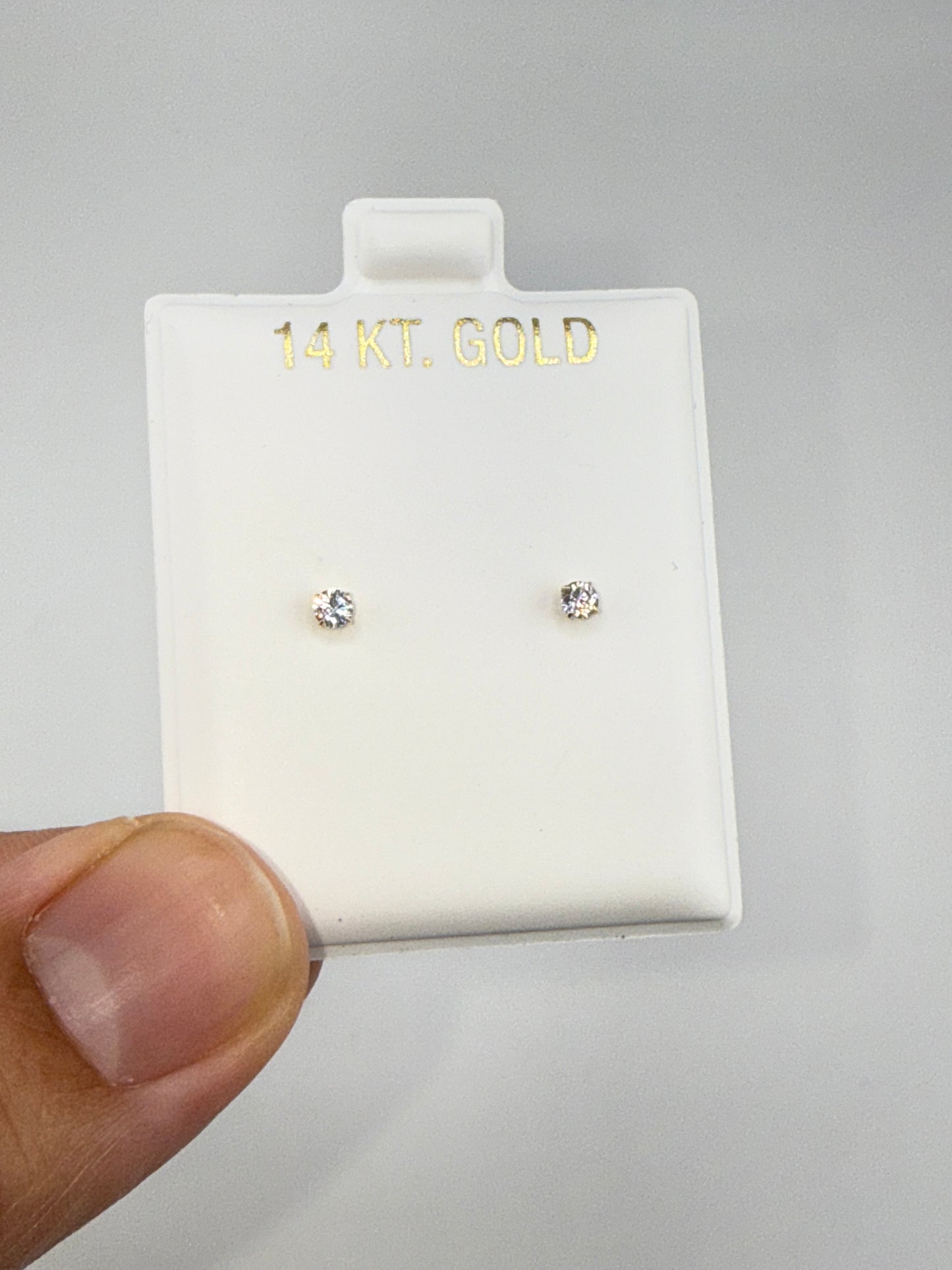 Baby earrings, zirconia, smallest size available