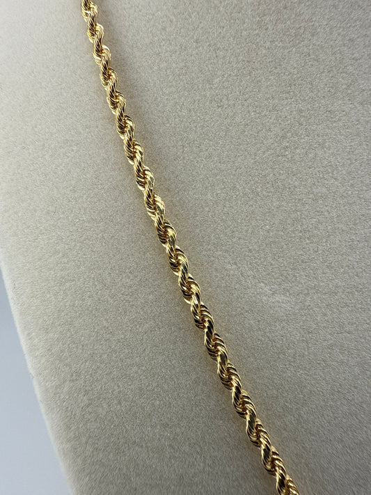 14k gold rope chain and cross pendant