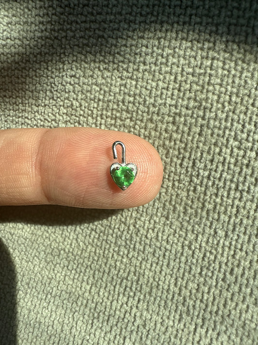 14k Gold May Synthetic Birthstone Heart Pendant