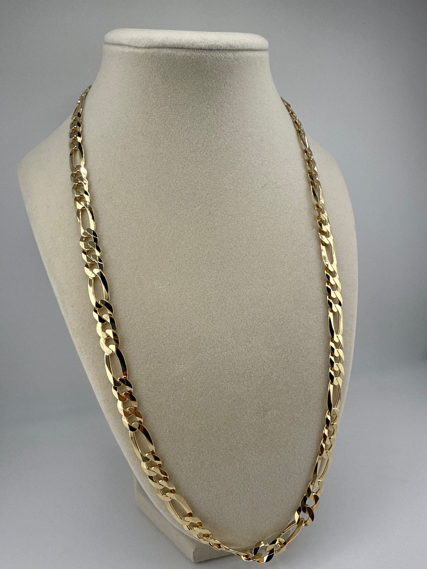 Sterling Silver 24inch 7.8mm Figaro Chain - Gold Plated
