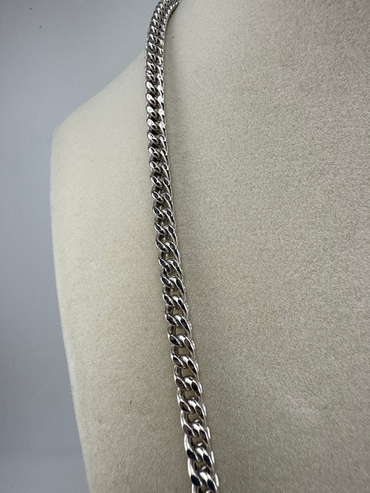 Sterling Silver 22inch 4mm Franco Chain - Rhodium Plated