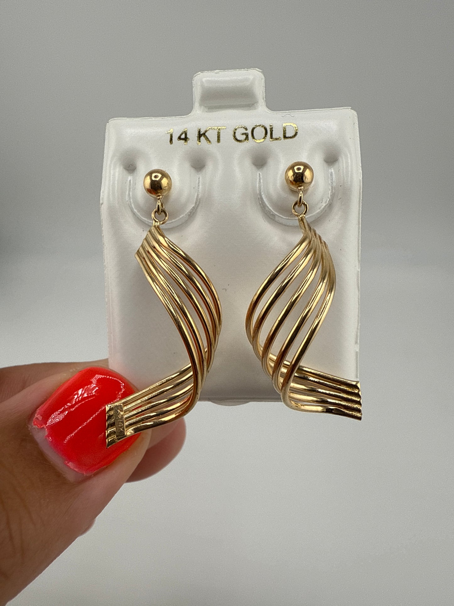 14k Yellow Gold Dangle Posts