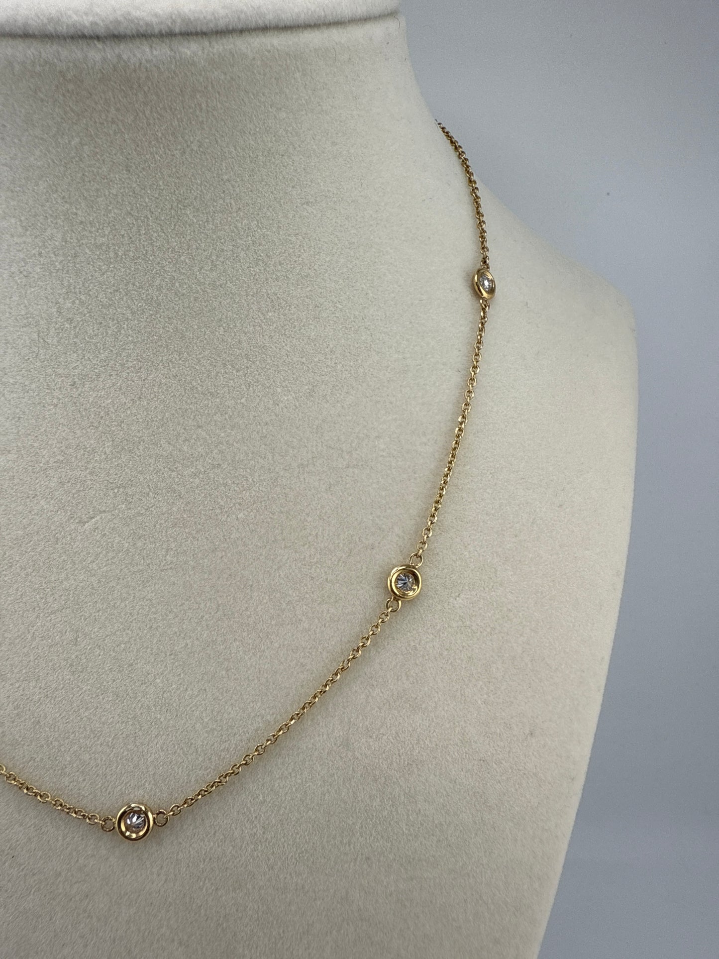 14k gold diamond necklace | 0.90ct diamonds, 16inch length