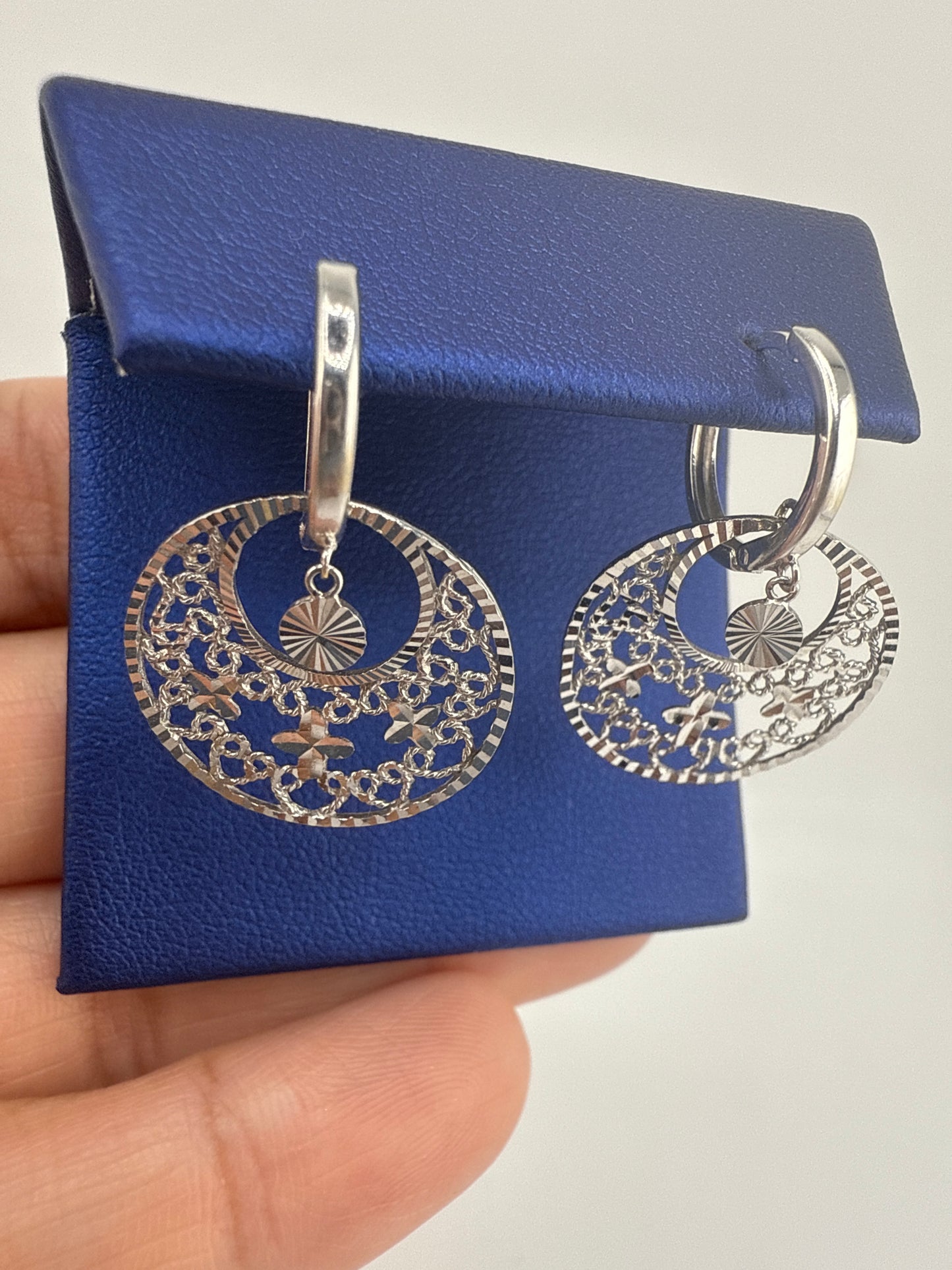 14k White Gold Post Earrings