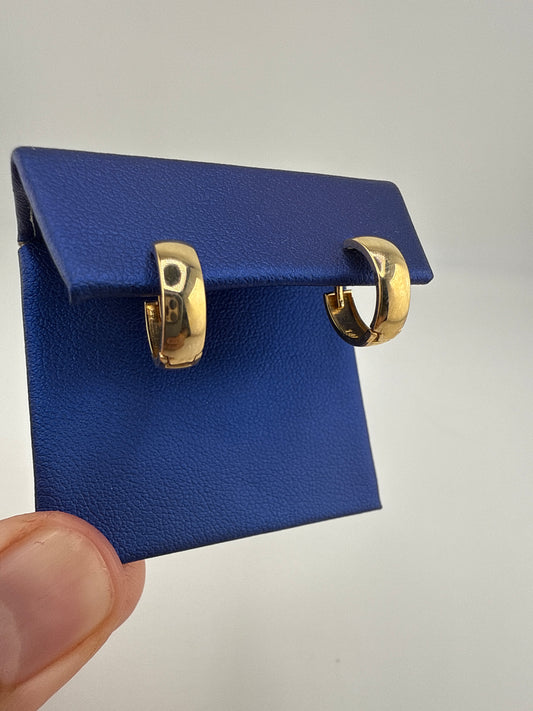14k yellow gold small huggie earrings