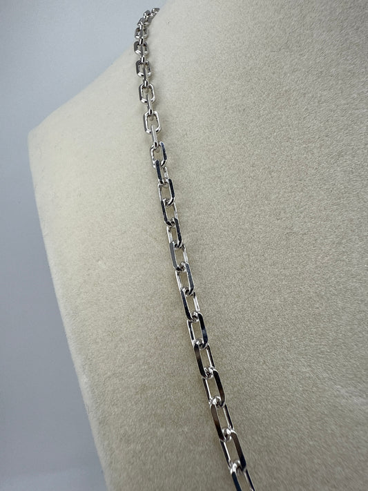 Sterling Silver 20inch 3.5mm Anchor Chain - Rhodium Plated