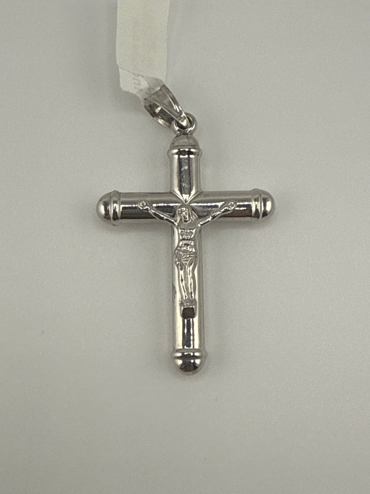 Sterling Silver Rhodium-plated Reversible Crucifix Pendant