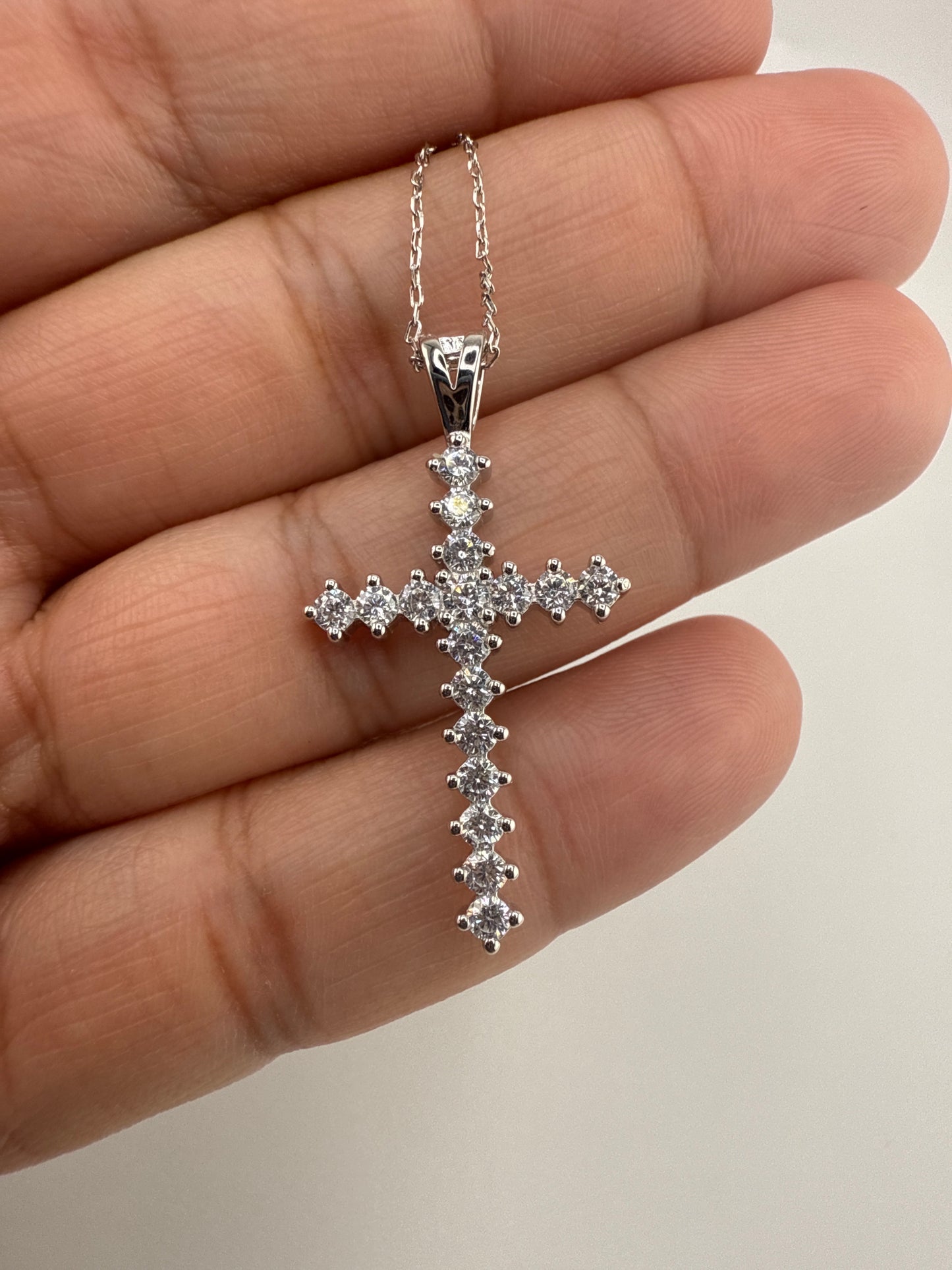 Sterling Silver Zirconia Cross Necklace