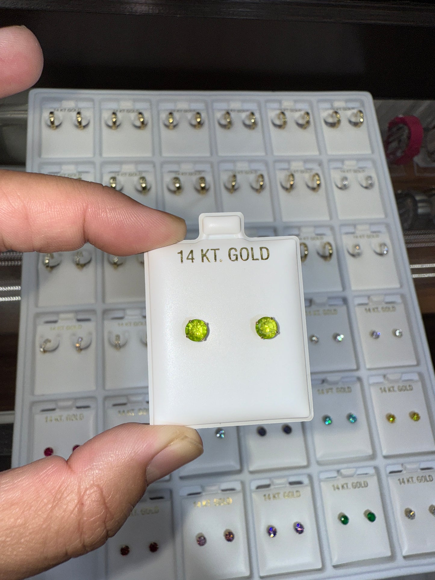 Gemstone 14k gold posts