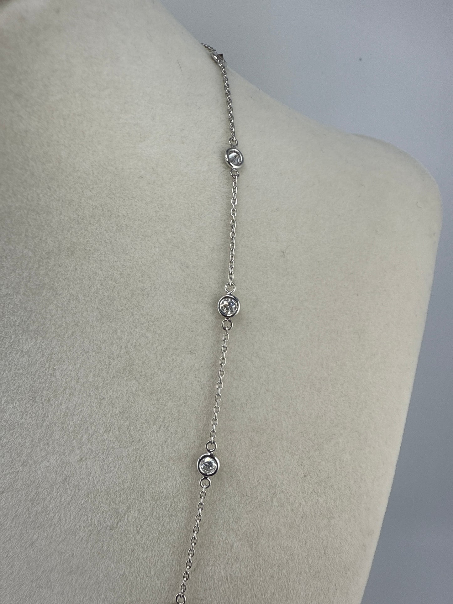 14k White Gold Chain with 1ct in Diamond, 18inches