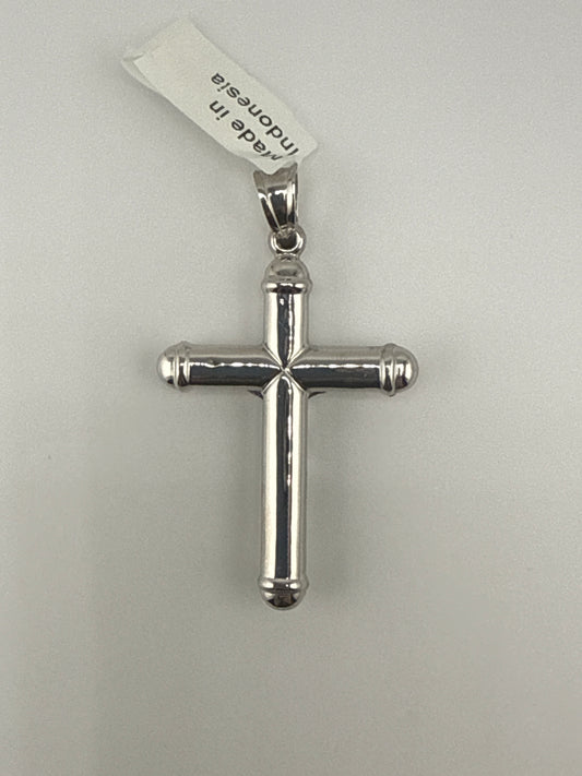 Sterling Silver Rhodium-plated Reversible Crucifix Pendant