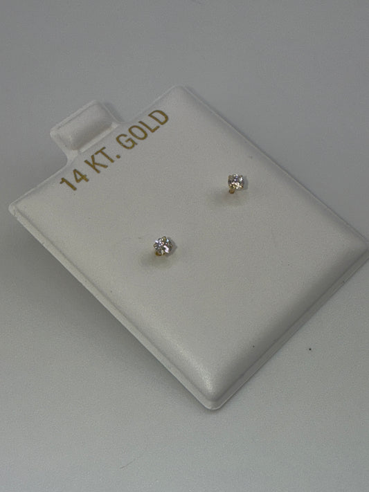 Baby earrings, zirconia, smallest size available