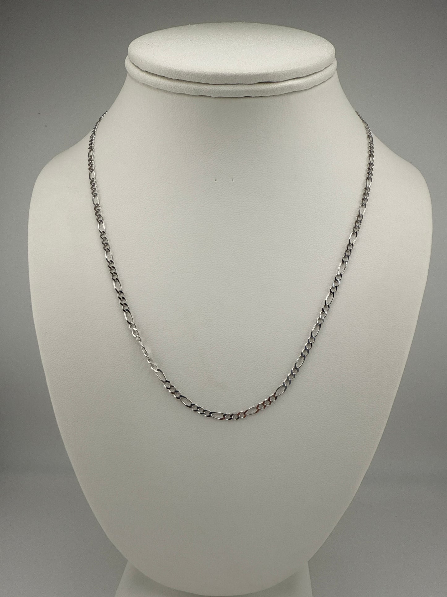 14k white gold Figaro link chain | 18 inches