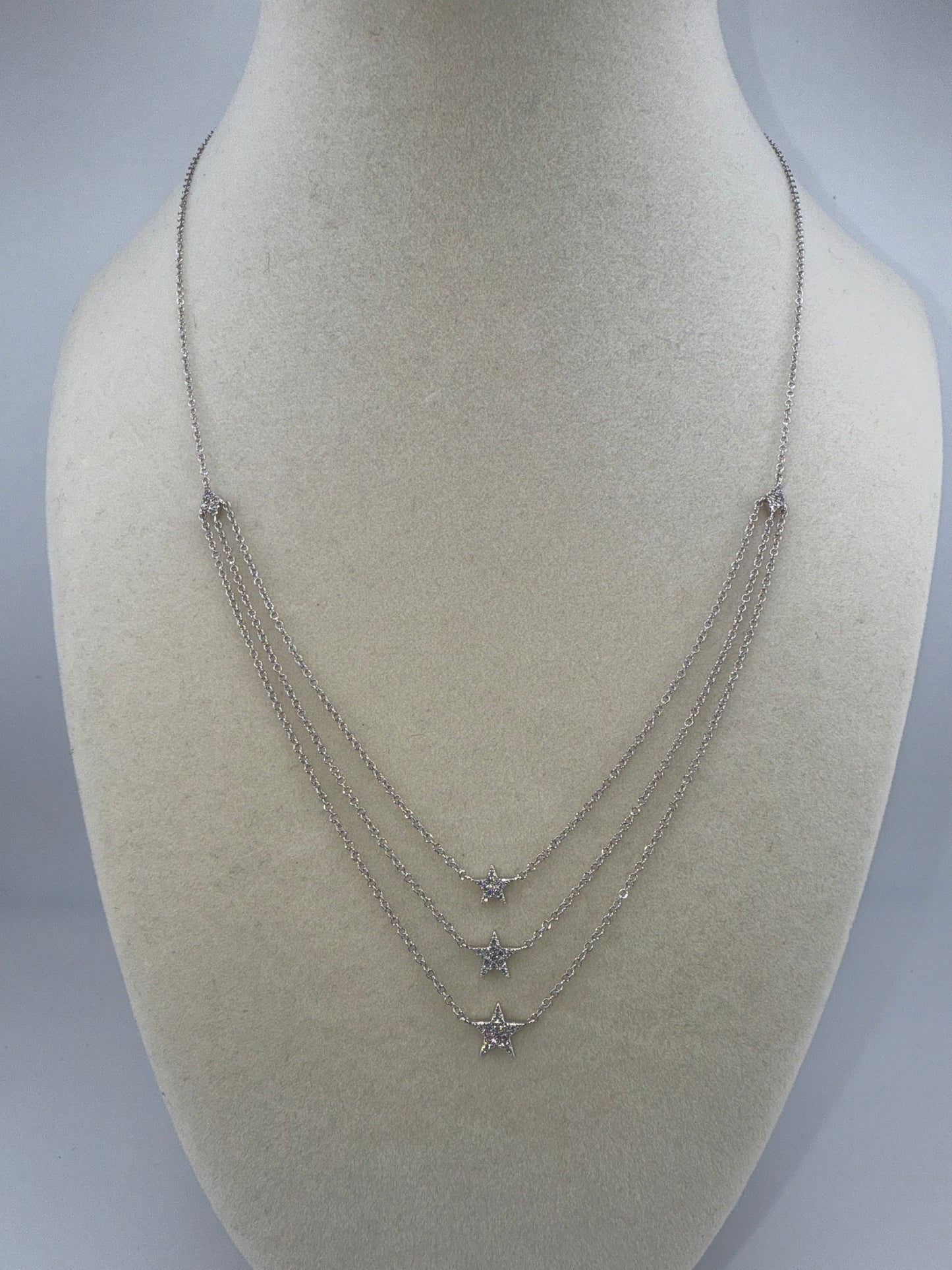 14k gold diamond star necklace