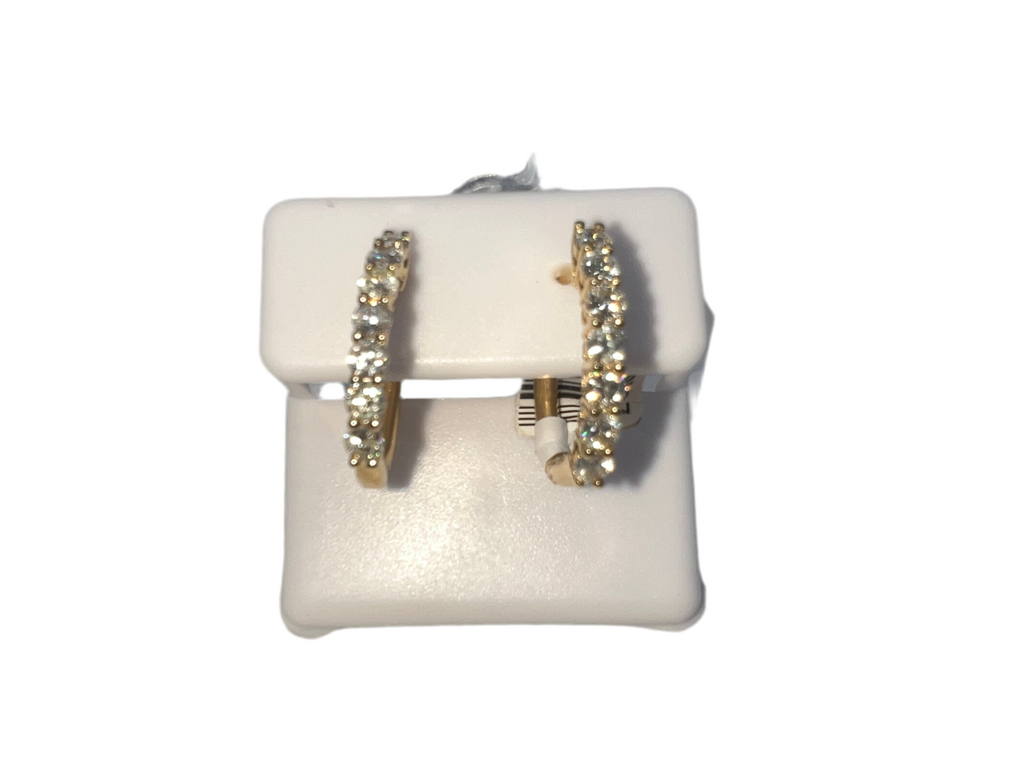 14k diamond huggie earrings | 1.44 ct diamond
