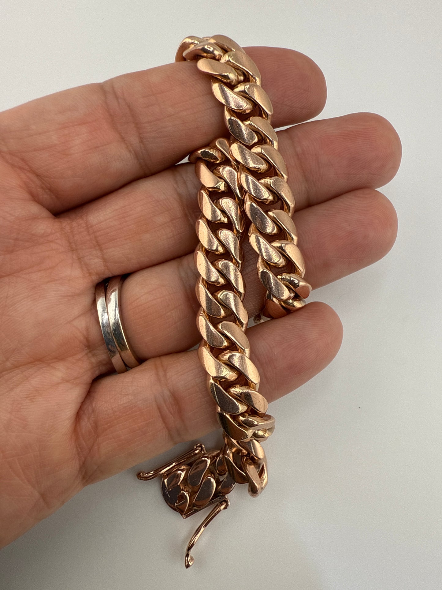 14k Rose Gold Cuban Link Solid Gold