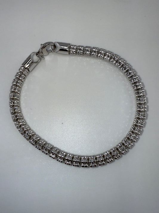 Sterling Silver Bracelet 5mm D-C Ice Chain - Rhodium Plated