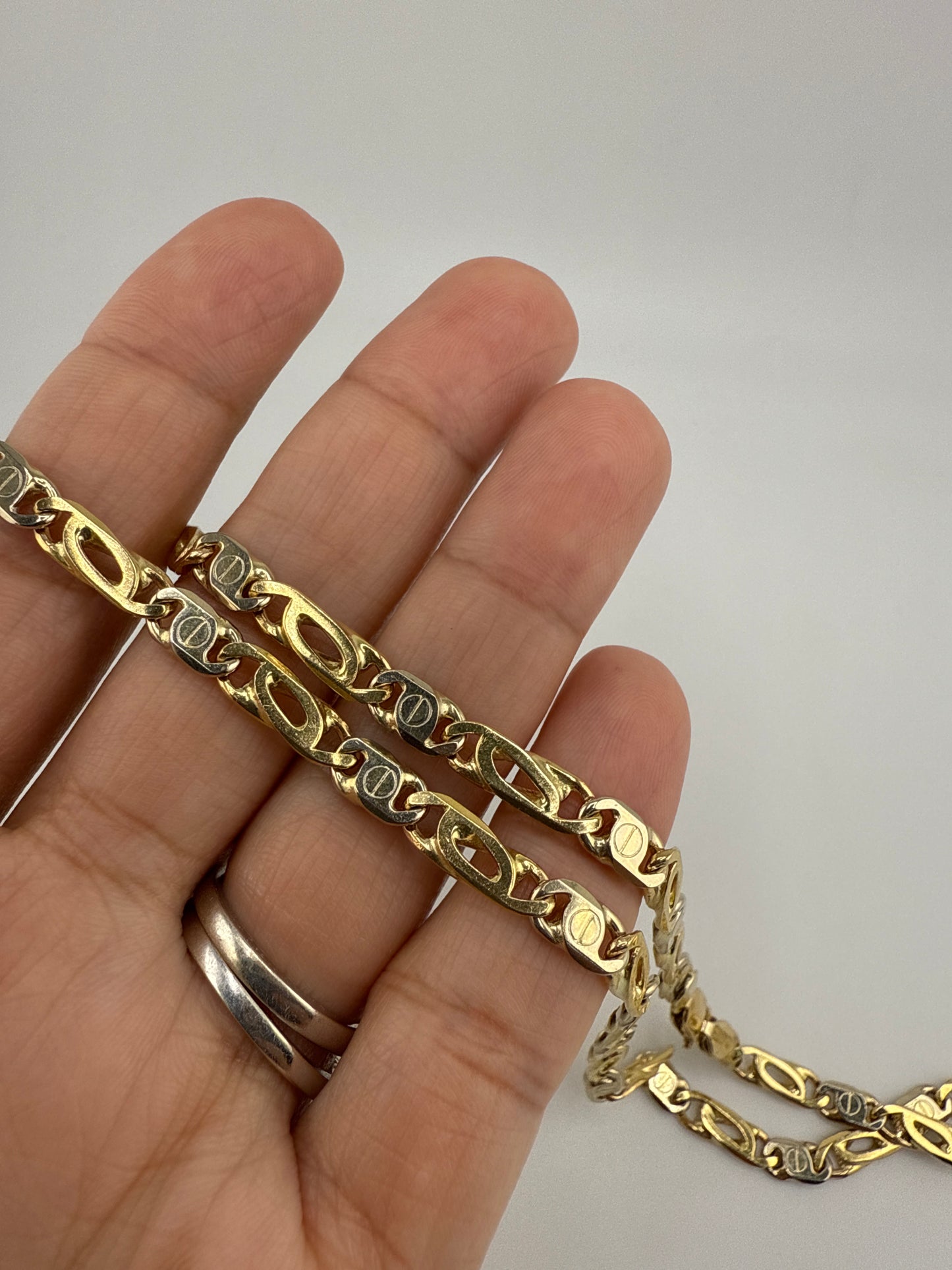 Two-toned 14k gold chain | 21 inches | Hand-polished link chain