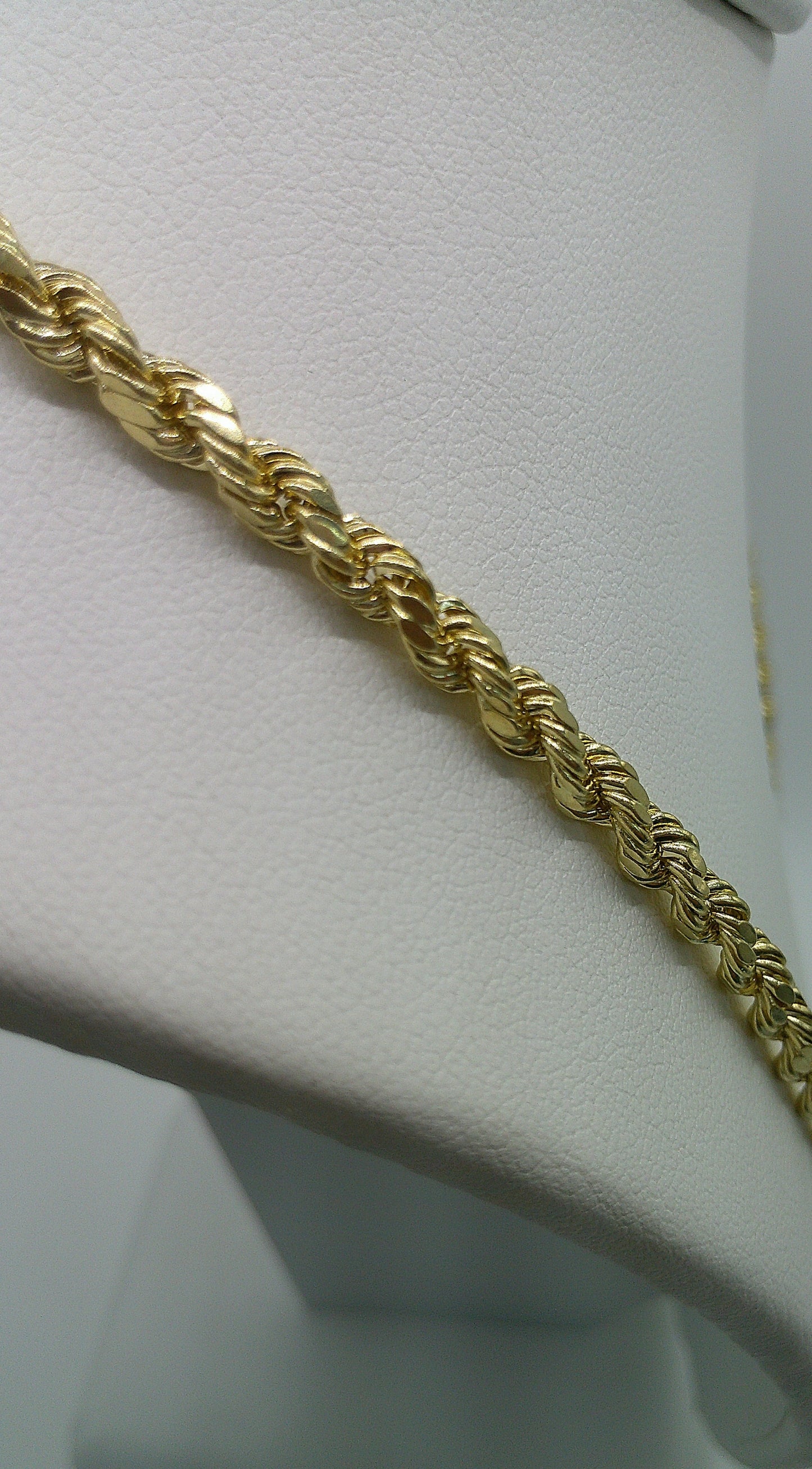 hollow rope chain | diamond cut | 14k gold | 4.00 mm width | 22 inches length