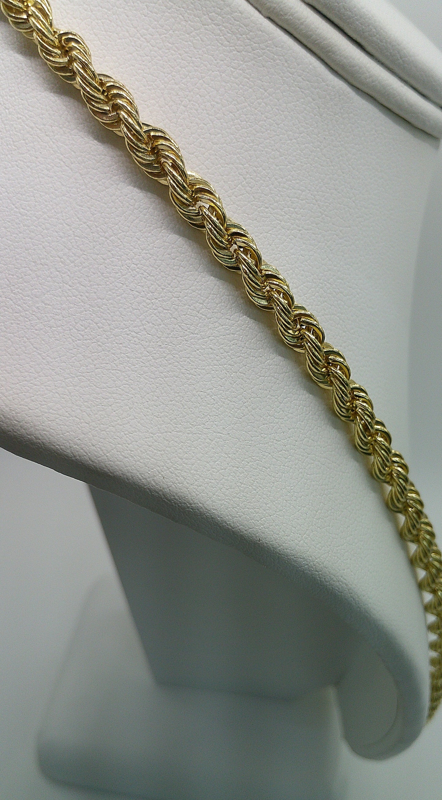 semi-solid rope chain | diamond cut | 14k gold | 4.50 mm width | 23 inches length