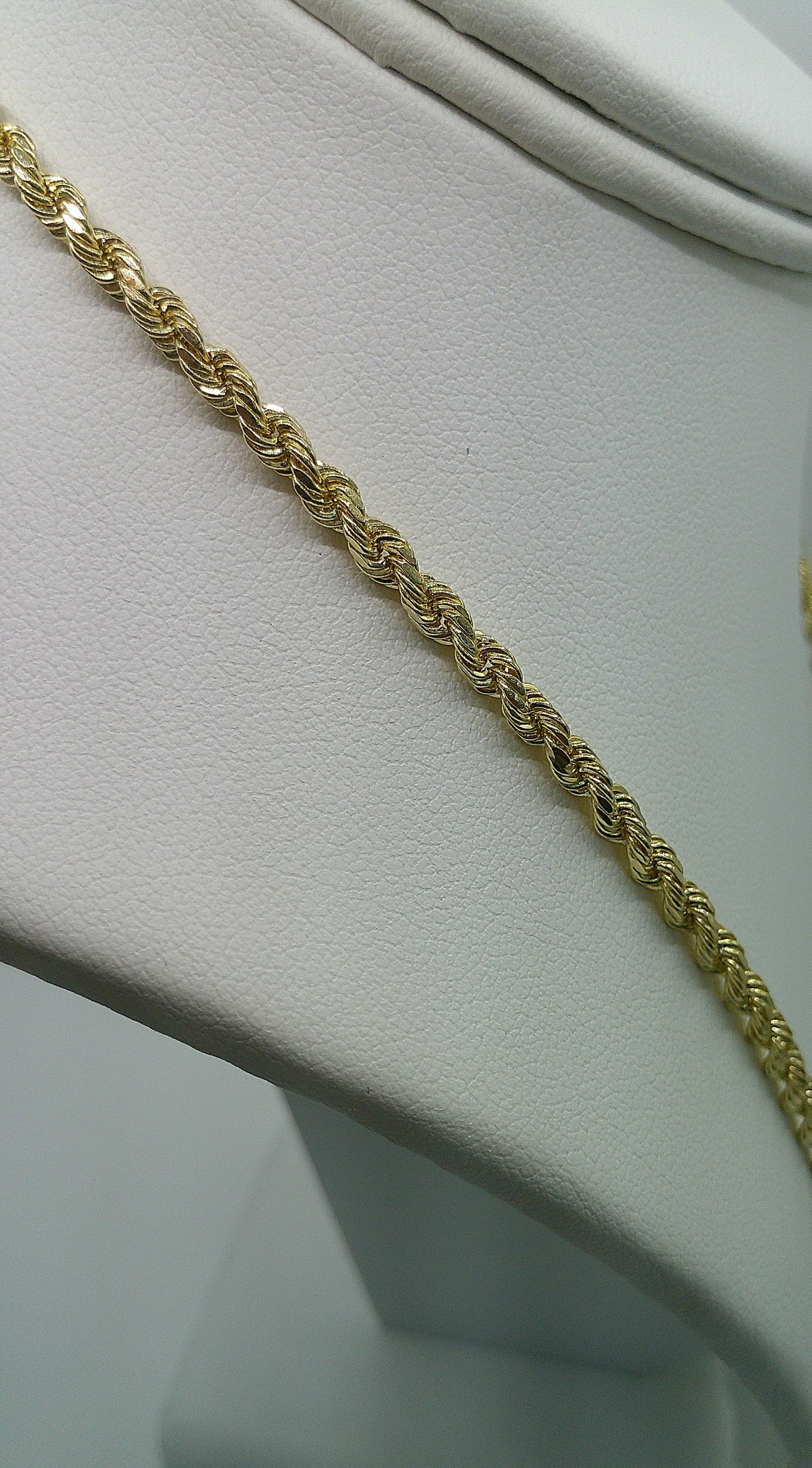 hollow rope chain | diamond cut | 14k gold | 3.25 mm width | 24 inches length