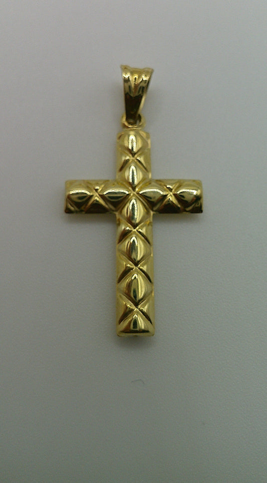 14k gold cross pendant | two-toned crucifix | 1.3g