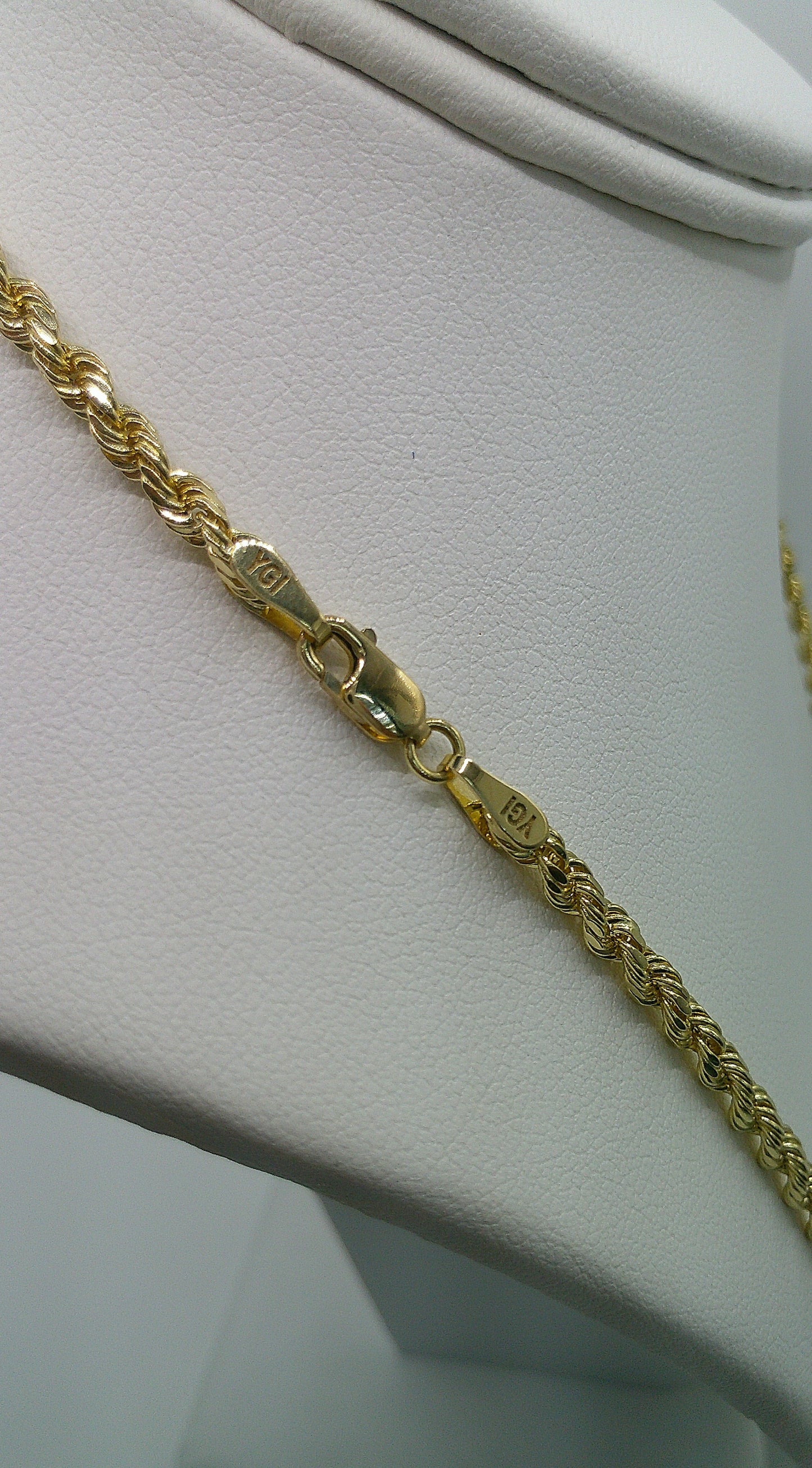 hollow rope chain | diamond cut | 14k gold | 3.25 mm width | 24 inches length