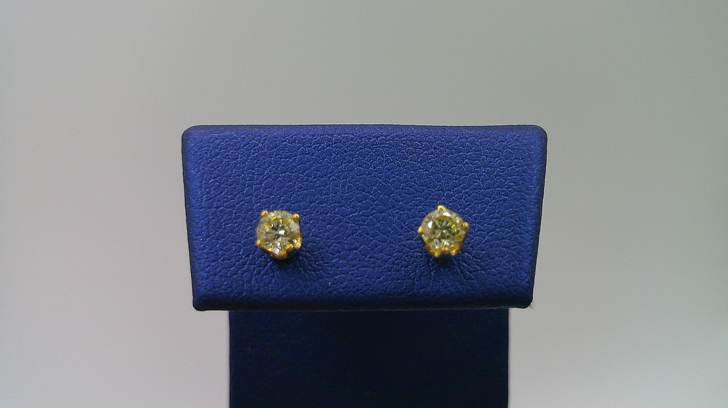 14k yellow gold diamond earring | pushback | 0.6 carat