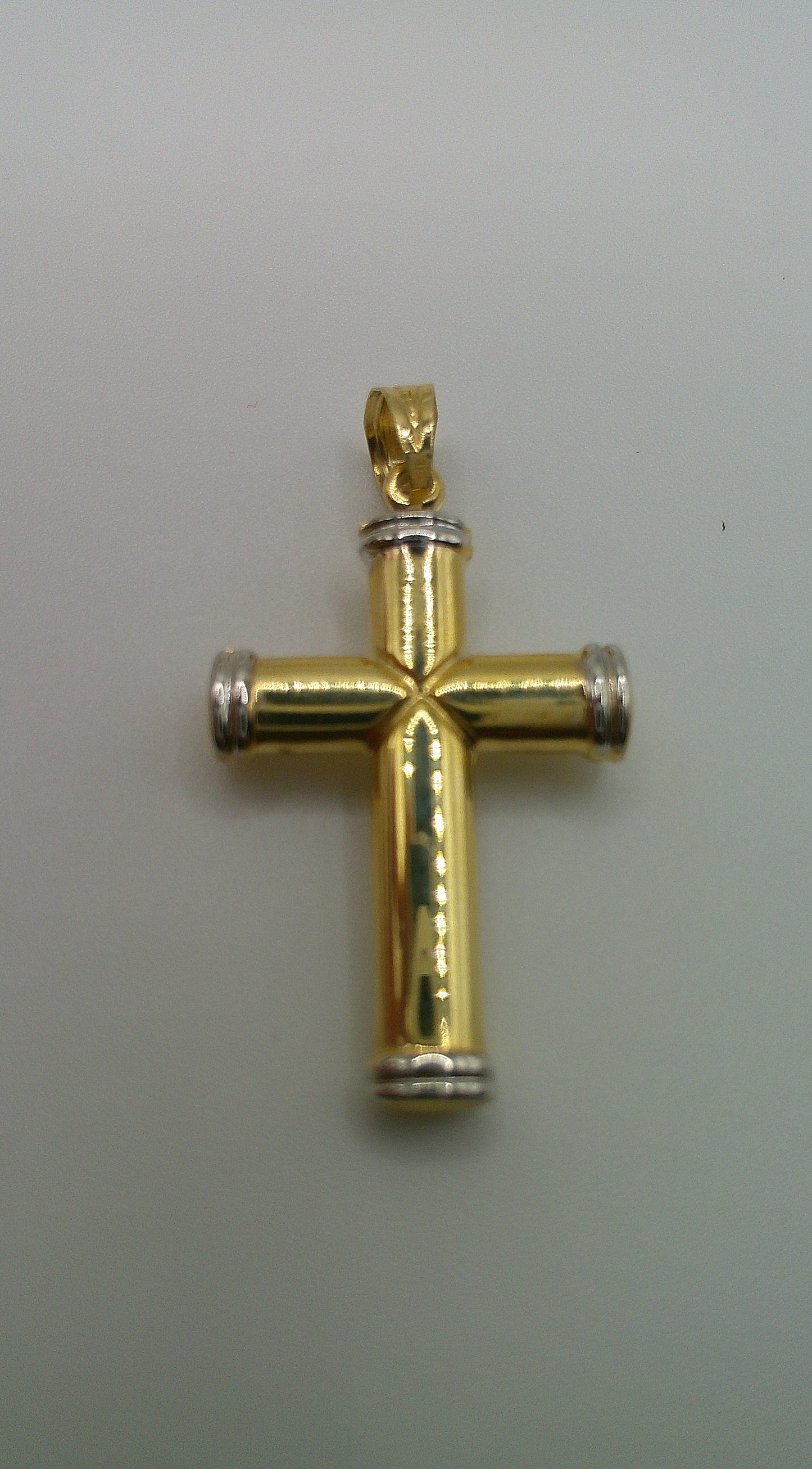 14k gold cross pendant | two-toned crucifix | 2.7g
