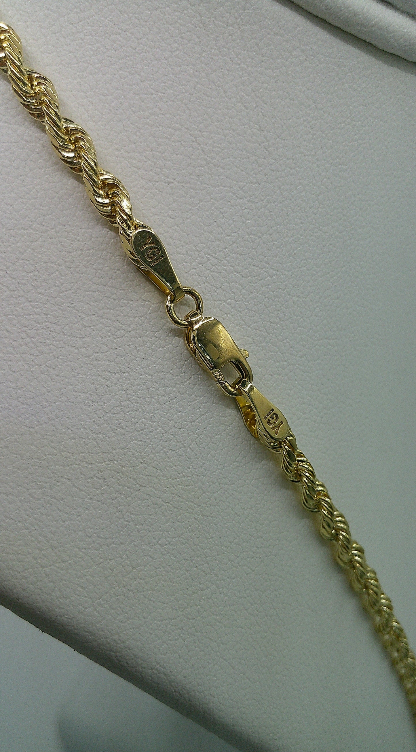 hollow rope chain | diamond cut | 14k gold | 3.00 mm width | 22 inches length