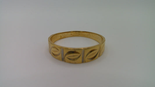 14k gold ring band | fancy carved | size 10.5