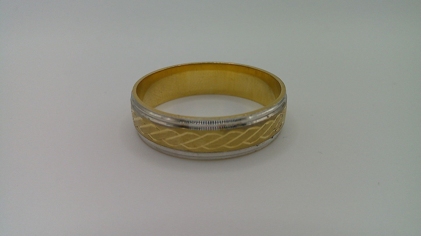 14k gold ring band | two-toned | granulated matte | size 13.25