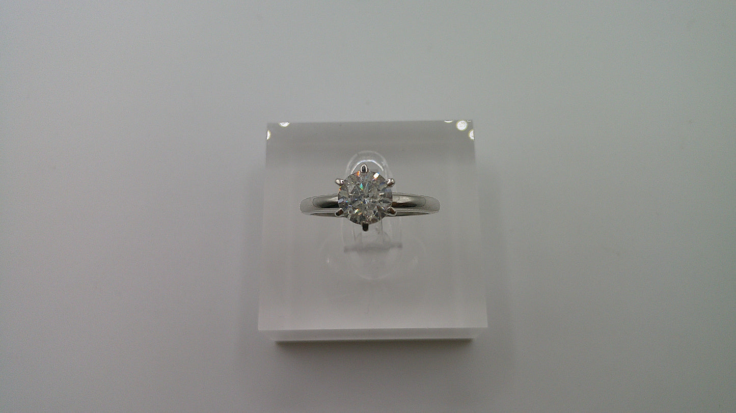 14k white gold Diamond engagement ring | Solitaire | 0.97 carat | Round Brilliant | 5.75 ring size