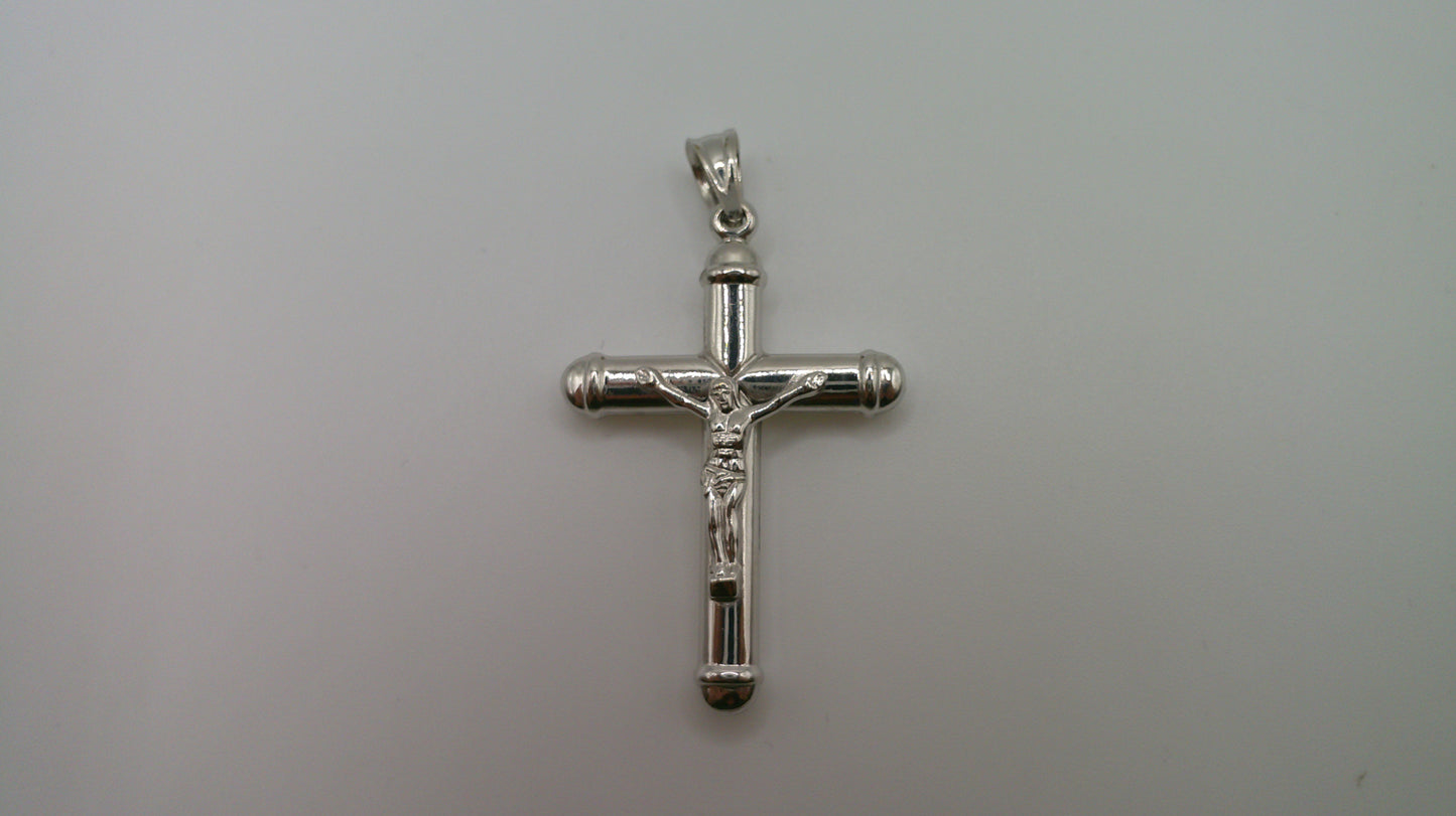 14k white gold cross pendant | crucifix | 3.0g