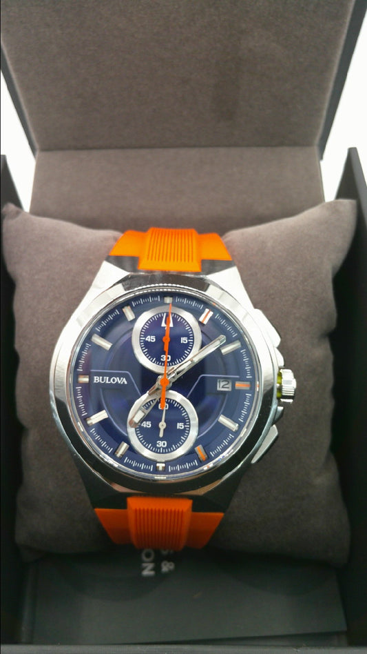 Bulova Watch | Sapphire Crystal | Orange band | Orange second hand