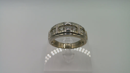 14k gold diamond ring | white gold | 7 diamonds | .75 ct
