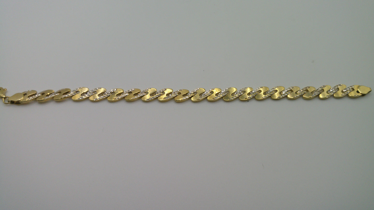 14k yellow gold fancy link bracelet | 7.25 inches
