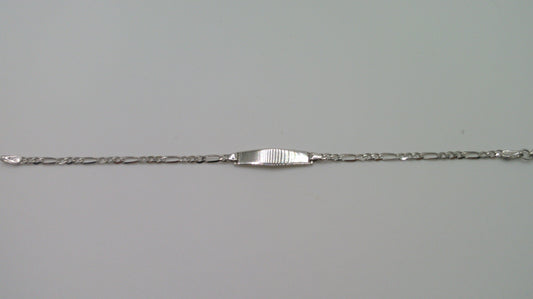 14k white gold baby bracelet | ID bracelet | Figaro link bracelet