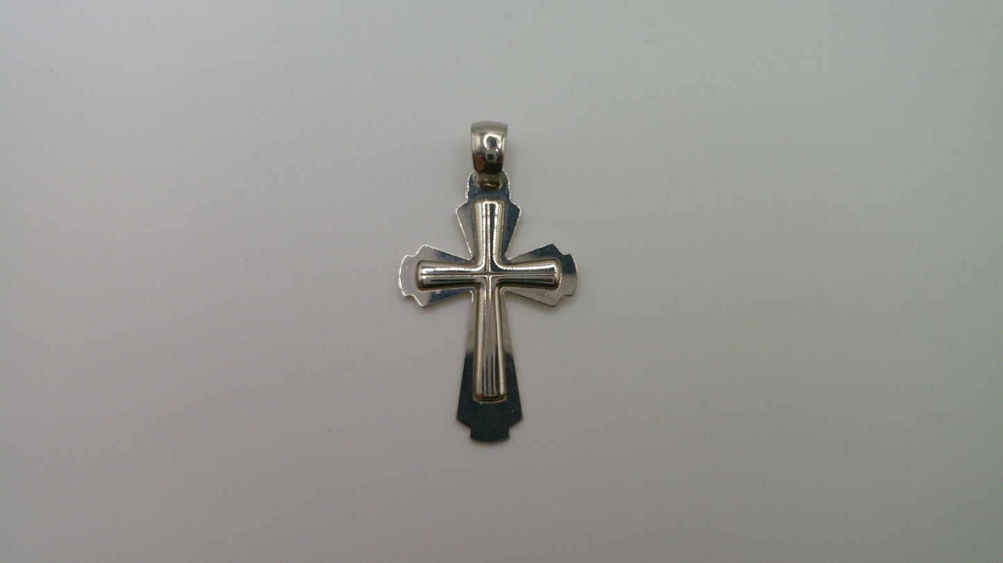 14k white gold cross pendant | crucifix | 1.7g