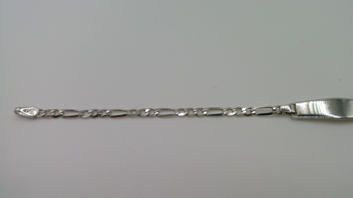 14k white gold baby bracelet | ID bracelet | Figaro link bracelet