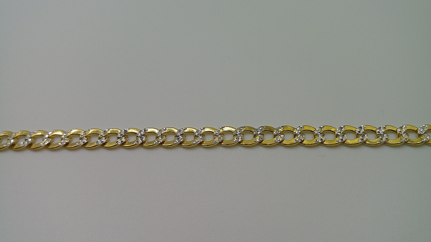 14k gold | Pave Cuban link bracelet | 8 inches