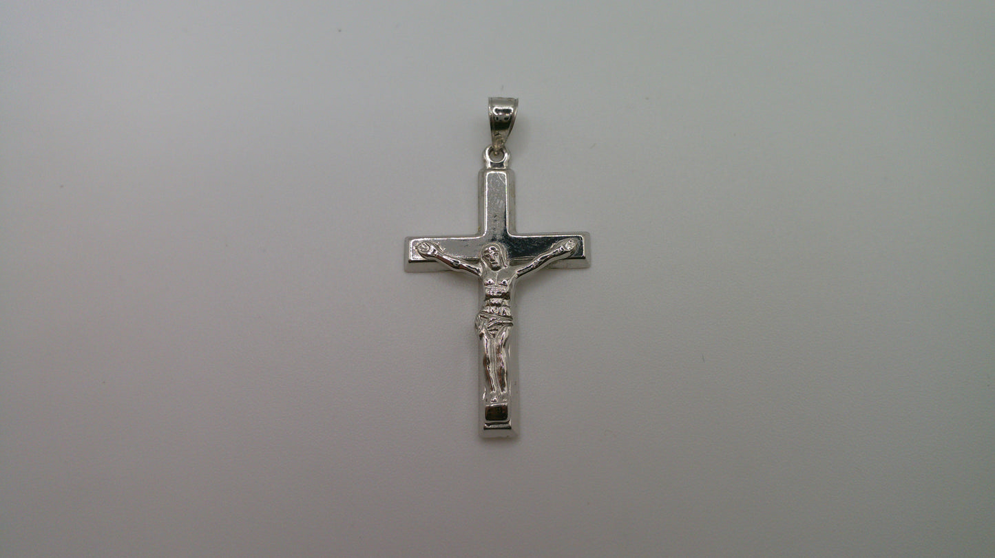 14k white gold cross pendant | crucifix | 1.4g