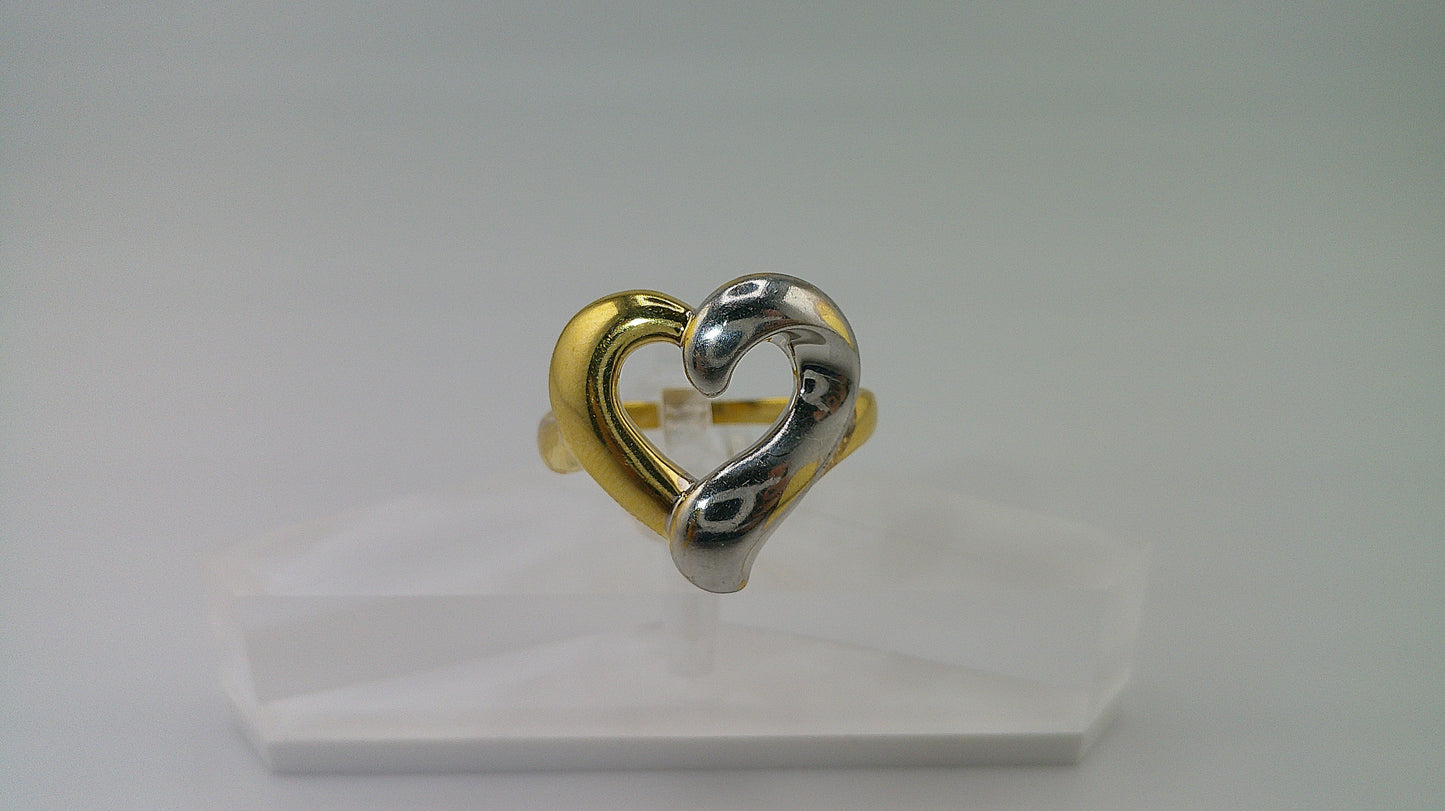 14k two-toned gold ring | size 8.5 | heart design